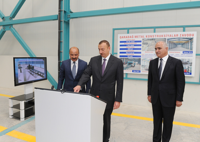 Ильхам Алиев принял участие в открытии Гарадагского завода металлоконструкций - ФОТО