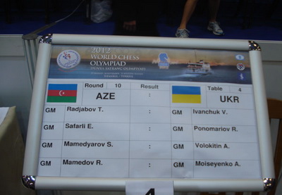 10-й тур шахматной Олимпиады: улыбающийся Эльтадж, задумчивый Рауф и Шахрияр в костюме - ФОТО