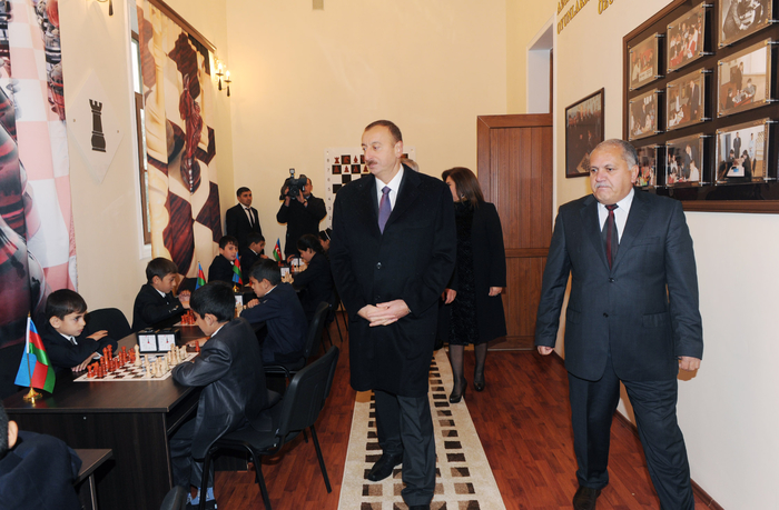 Президент Азербайджана принял участие в открытии Горадизской шахматной школы после реконструкции - ФОТО