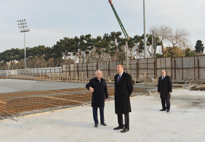 Президент Азербайджана ознакомился  c ходом строительства подземной автостоянки на столичной площади Азадлыг - ФОТО