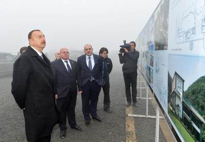 Президент Азербайджана ознакомился со строительством горнолыжного комплекса, центра отдыха Golf Resort и Центра конгресса в Габале - ФОТО