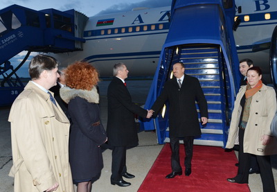 Президент Ильхам Алиев прибыл с официальным визитом в Хорватию - ФОТО
