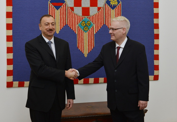 В Загребе состоялась официальная церемония встречи Президента Азербайджана - ФОТО