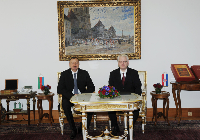 Состоялась встреча один на один президентов Азербайджана и Хорватии