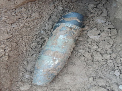 В Тертере обнаружен выпущенный армянами запрещенный фосфорный снаряд - ФОТО