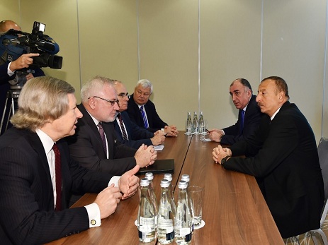 Prezident İlham Əliyev Varşavada ATƏT-in Minsk qrupunun həmsədrləri ilə görüşüb - FOTO