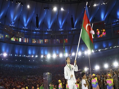 Azərbaycan idmançıları Rio-de-Janeyroda Yay Olimpiya Oyunlarının açılış mərasimində - FOTO