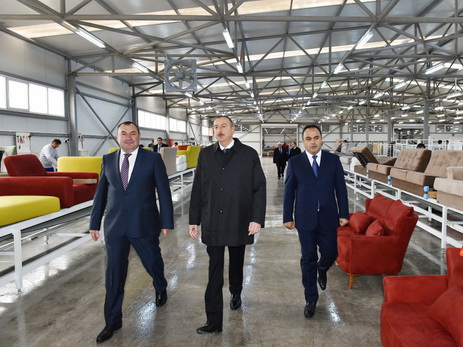 Президент Азербайджана открыл в Агстафе мебельную фабрику «Модерн» - ФОТО