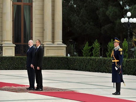 Belarus prezidentinin rəsmi qarşılanma mərasimi olub - FOTO