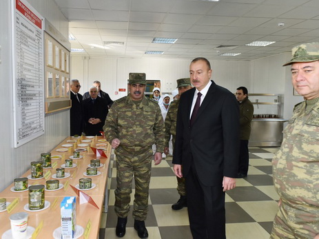 Президент Азербайджана принял участие в открытии воинской части в Тертере - ФОТО