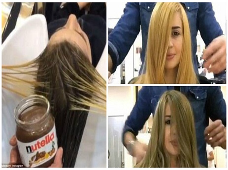 Yeni dəb: Nutella və qatılaşdırılmış südlə saçların boyanması – FOTO – VİDEO